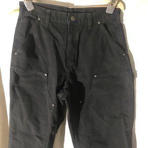 Black Double Knee Carhart Canvas Pants 30x31